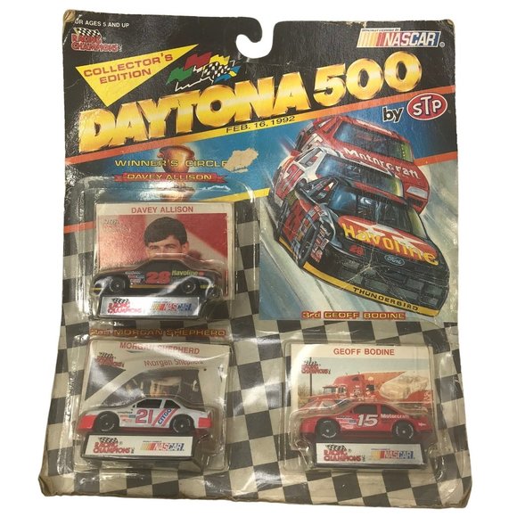 Racing Champions 1992 Daytona 500 Davey Allison Morgan Shepherd Geoff Bodine - Picture 1 of 12